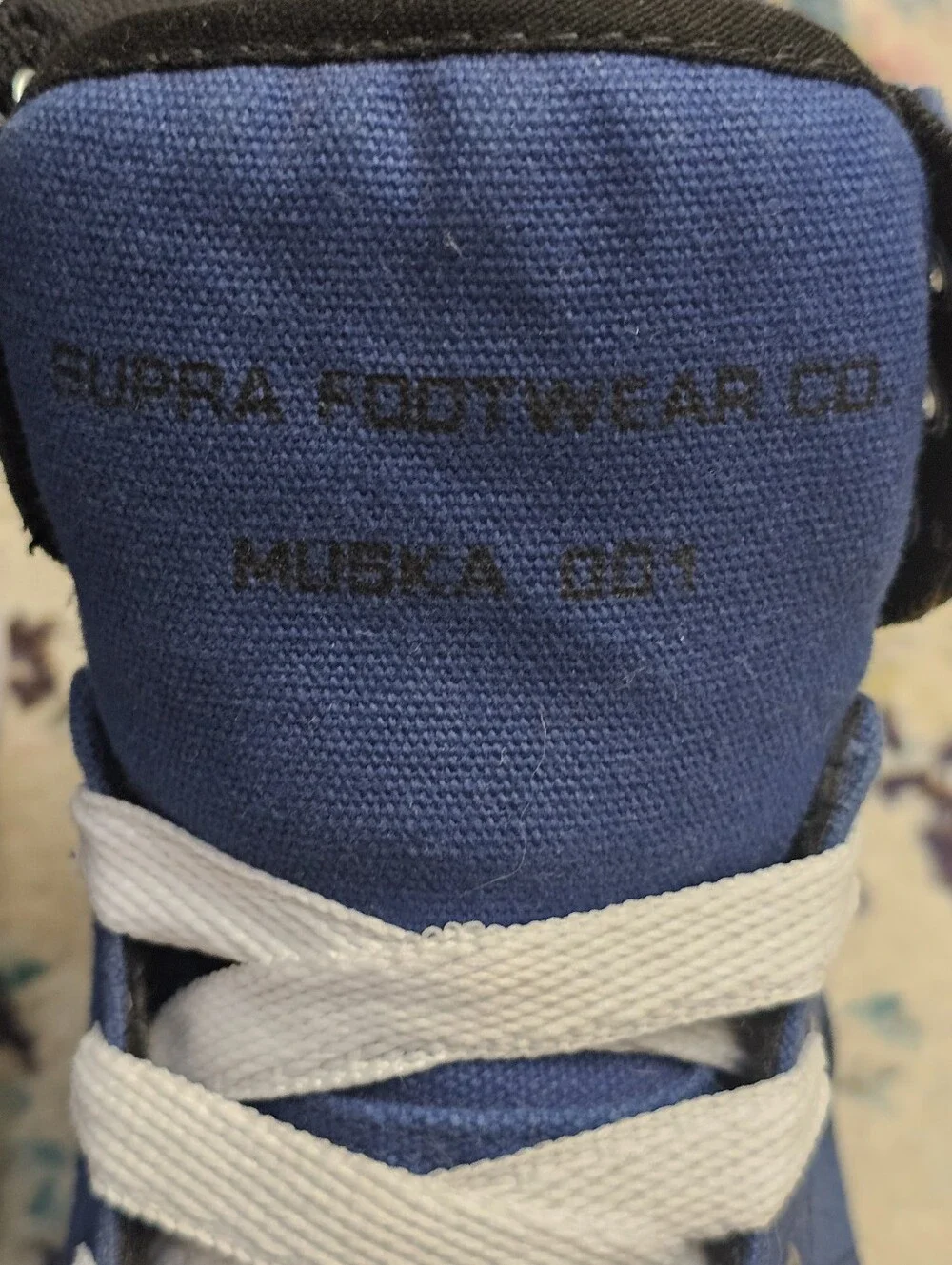 Supra Muska 001 Skytop Men's High Top Sneakers Size 10 Canvas Blue Shoes Lace Up